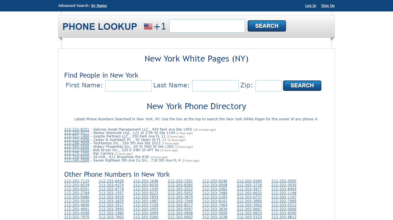 New York White Pages - New York Phone Directory Lookup